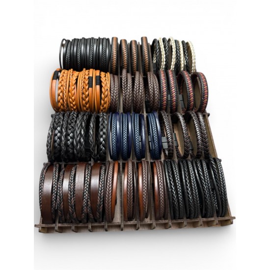 48 ADET KARIŞIK MODEL DERİ BİLEKLİK KUTULU