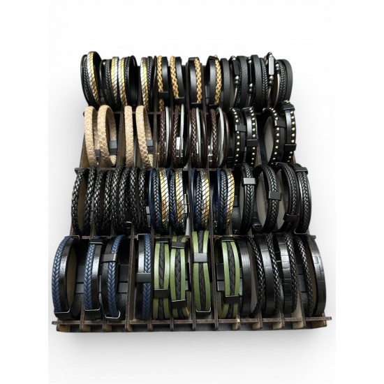 48 ADET KARIŞIK MODEL DERİ BİLEKLİK KUTULU