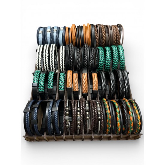 48 ADET KARIŞIK MODEL DERİ BİLEKLİK KUTULU