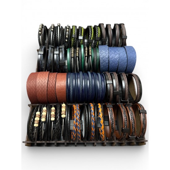 48 ADET KARIŞIK MODEL DERİ BİLEKLİK KUTULU