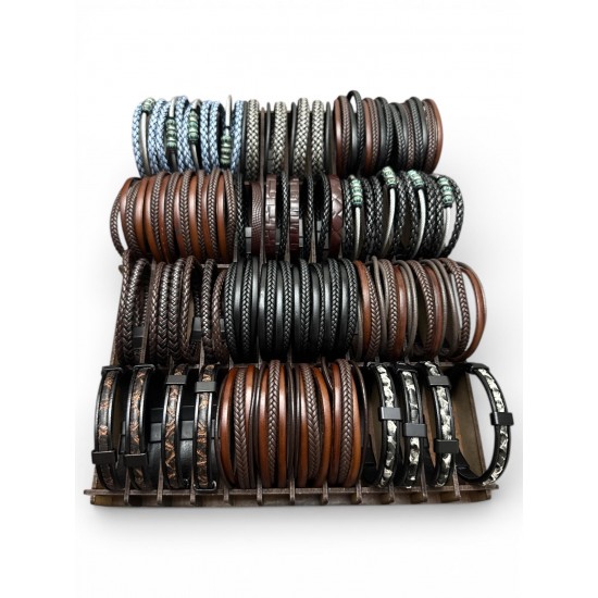 48 ADET KARIŞIK MODEL DERİ BİLEKLİK KUTULU