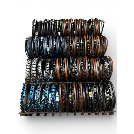 48 ADET KARIŞIK MODEL DERİ BİLEKLİK KUTULU