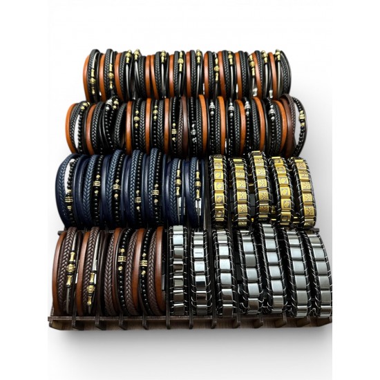 48 ADET KARIŞIK MODEL DERİ BİLEKLİK KUTULU