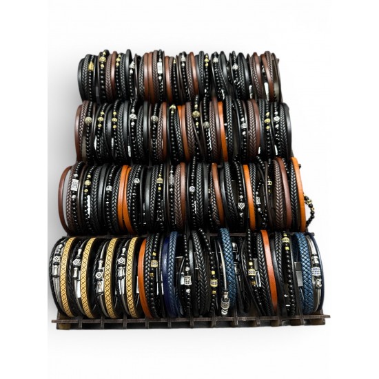 48 ADET KARIŞIK MODEL DERİ BİLEKLİK KUTULU