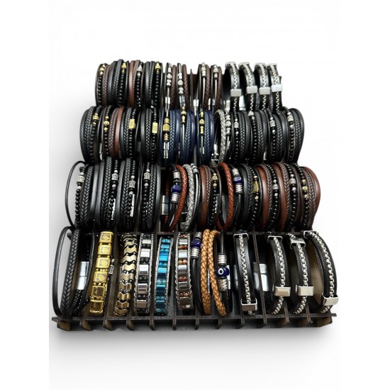 48 ADET KARIŞIK MODEL DERİ BİLEKLİK KUTULU