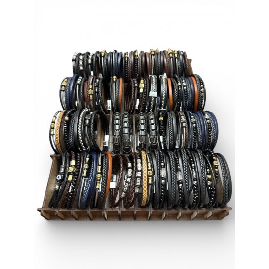 48 ADET KARIŞIK MODEL DERİ BİLEKLİK KUTULU