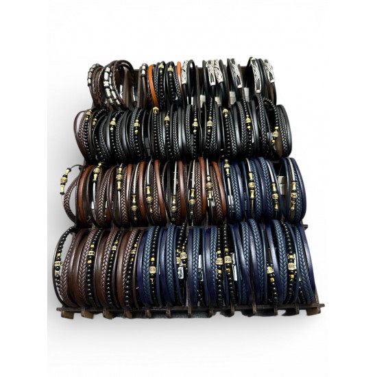 48 ADET KARIŞIK MODEL DERİ BİLEKLİK KUTULU