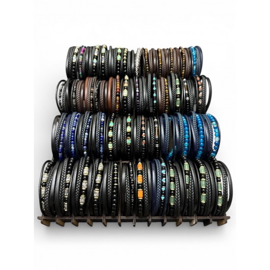 48 ADET KARIŞIK MODEL DERİ BİLEKLİK KUTULU