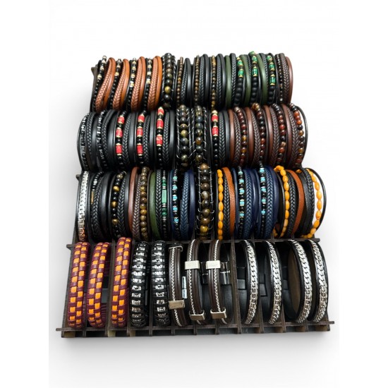 48 ADET KARIŞIK MODEL DERİ BİLEKLİK KUTULU