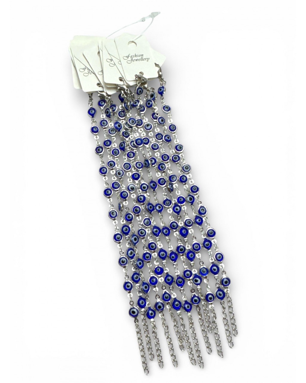 12 Lİ SİLVER LACİVERT ÇOKLU NAZARLI BİLEKLİK