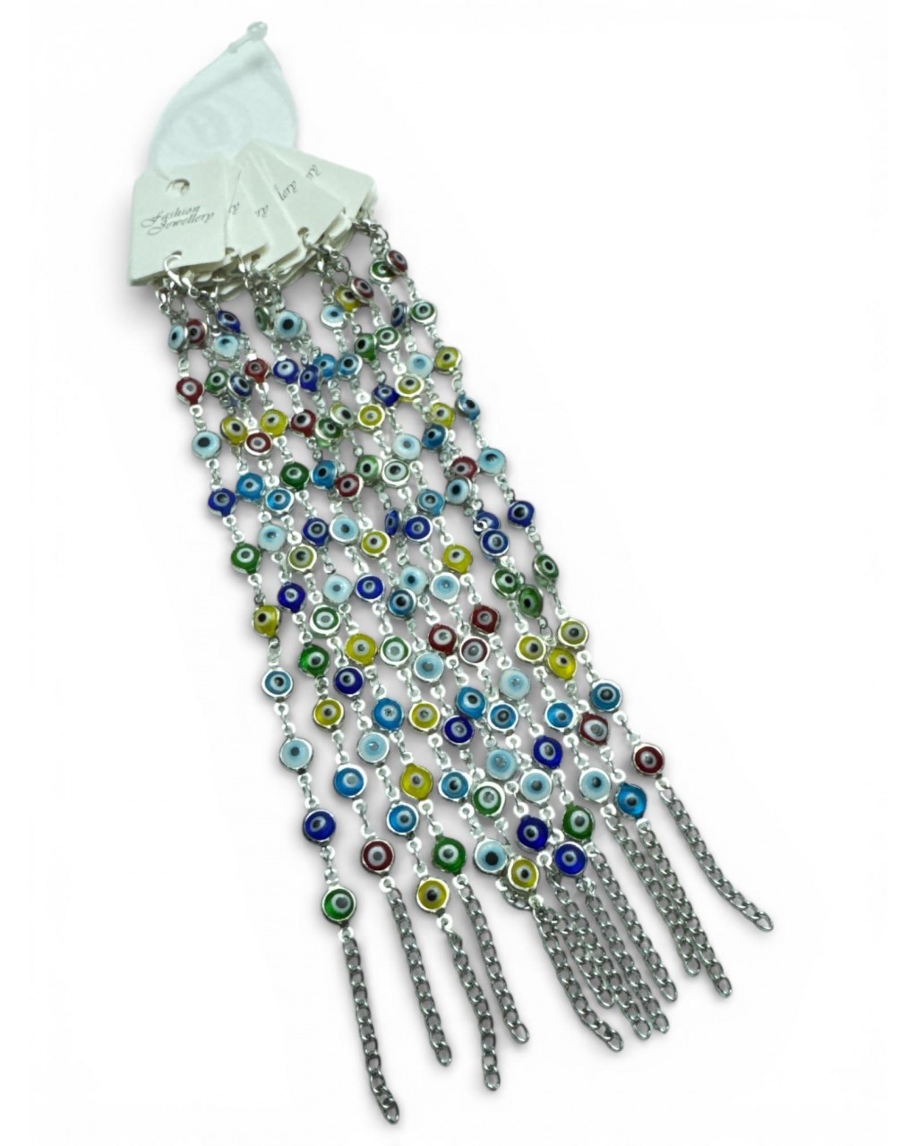 12 Lİ SİLVER RENKLİ ÇOKLU NAZARLI BİLEKLİK