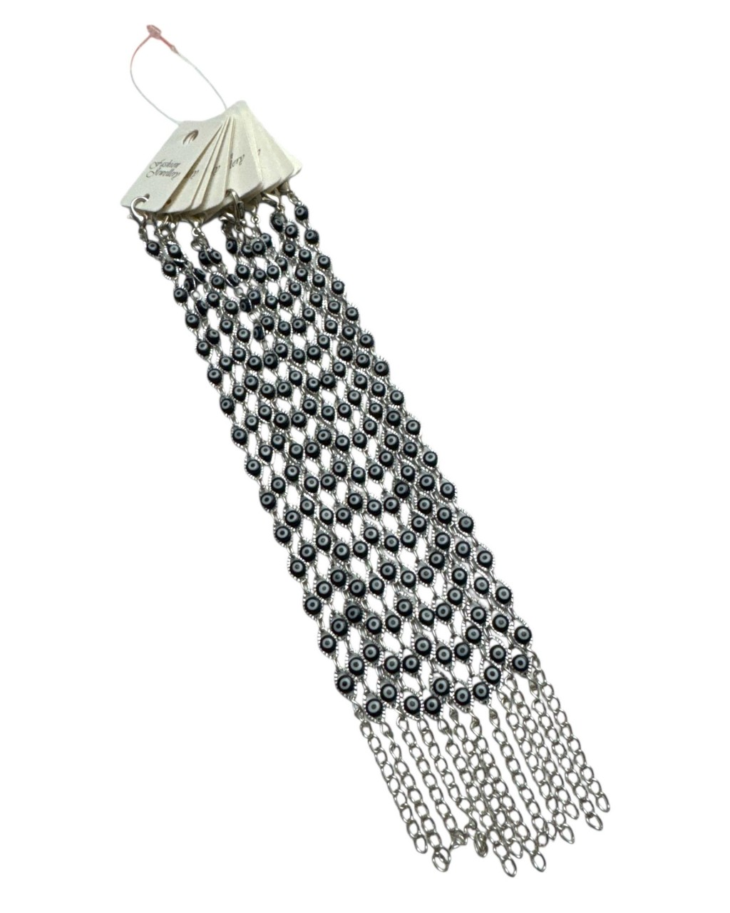 12 Lİ SİLVER SİYAH ÇOKLU NAZARLI BİLEKLİK