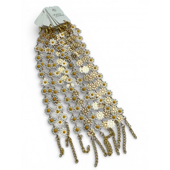 12 Lİ GOLD PAPATYA MODEL ÇOKLU BİLEKLİK