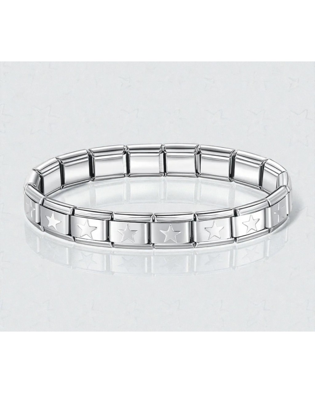 YILDIZLI NOMİNATİON MODEL ESNEK ÇELİK BİLEKLİK