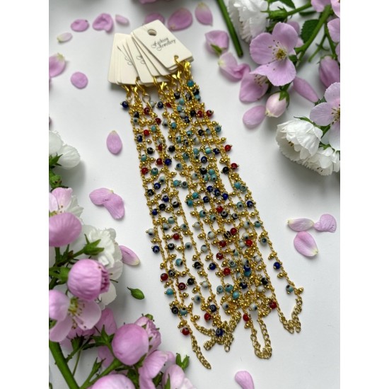 12 Lİ GOLD RENK RENKLİ TOP NAZARLI BİLEKLİK