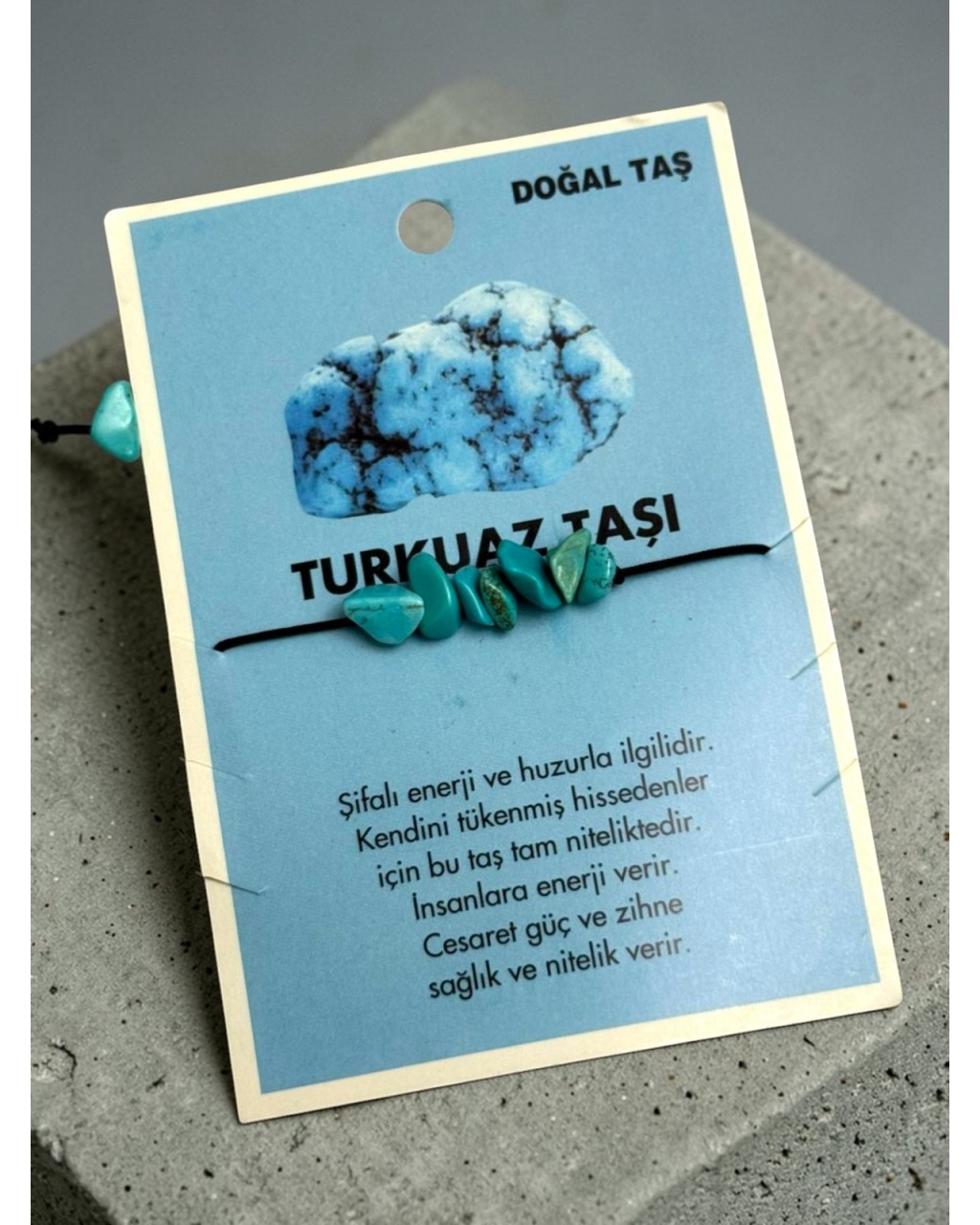 TURKUAZ DOĞALTAŞ MAKROME BİLEKLİK