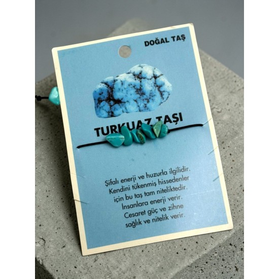 TURKUAZ DOĞALTAŞ MAKROME BİLEKLİK