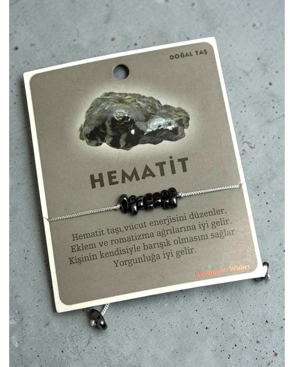 HEMATİT DOĞALTAŞ MAKROME BİLEKLİK