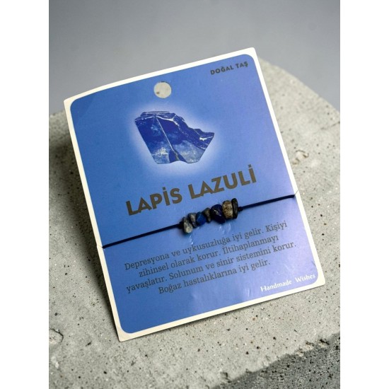 LAPİS LAZULİ DOĞALTAŞ MAKROME BİLEKLİK