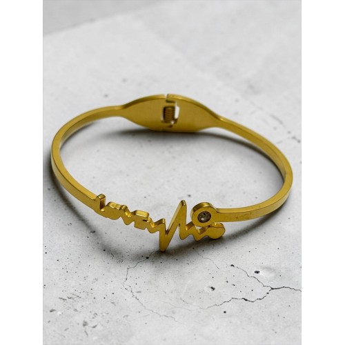 LOVE DETAYLI KALP ATIŞI ÇELİK KELEPÇE BİLEKLİK