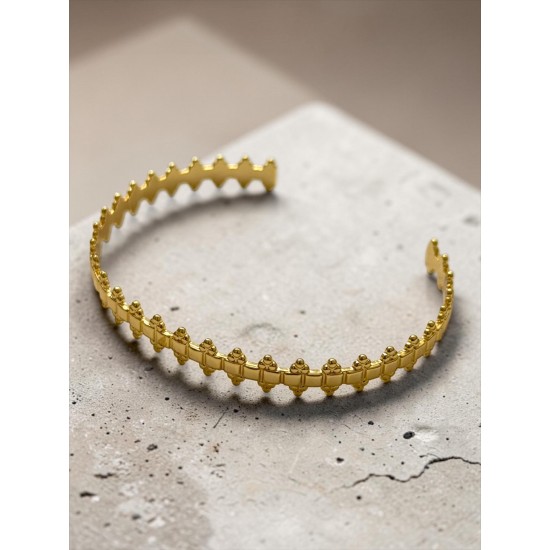 GOLD RENK GEÇMELİ ÇELİK KELEPÇE BİLEKLİK