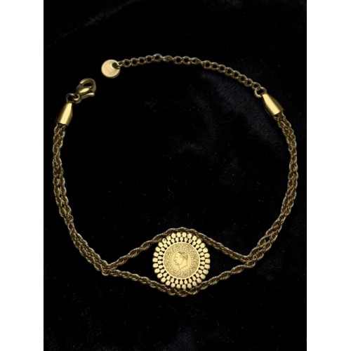 MODELLİ BURGU ZİNCİR ÇEYREK MODEL ÇELİK BİLEKLİK