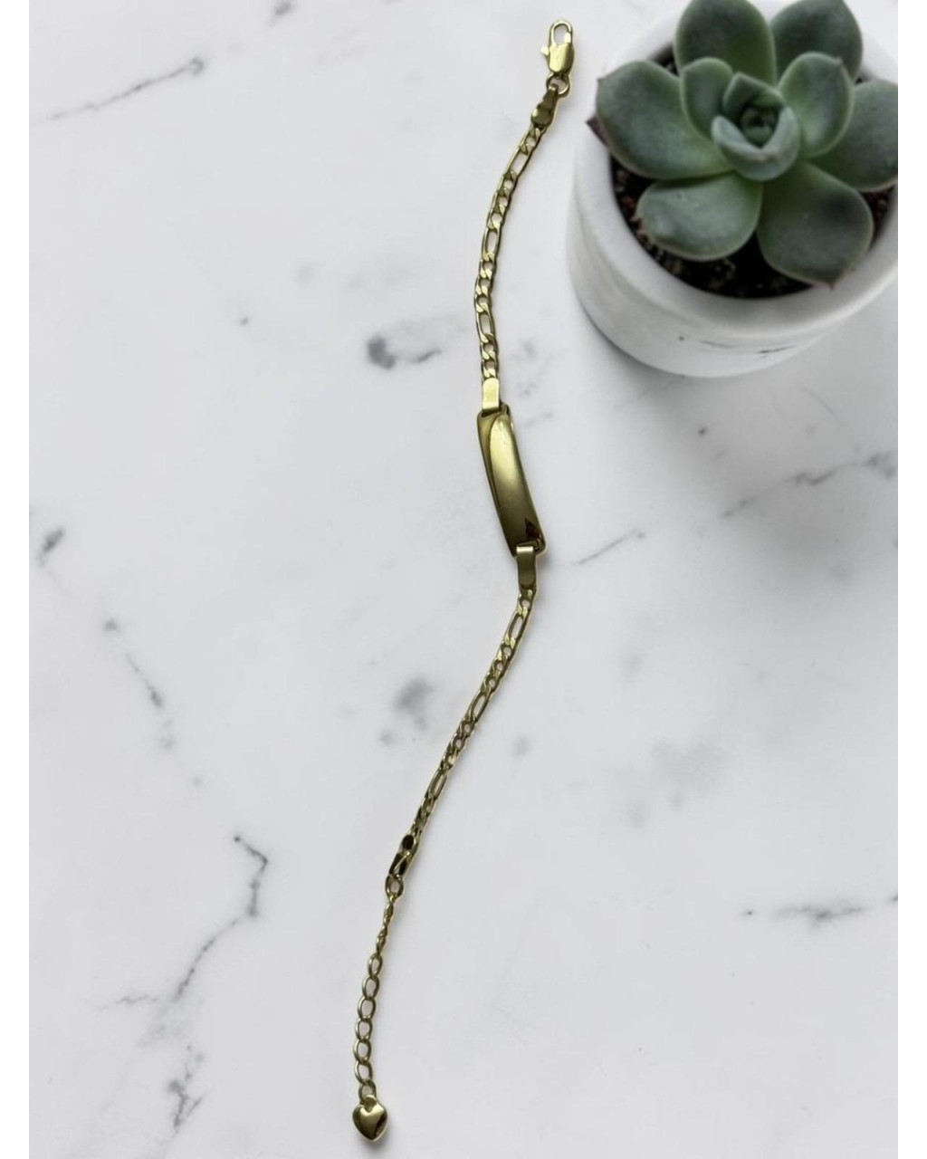 İSİM YAZILABİLİR GOLD RENK DİKDÖRTGEN 14K ALTIN KAPLAMA ÇOCUK KÜNYESİ