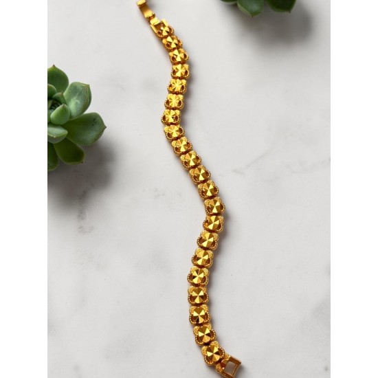 GOLD RENK FASETLİ VE DESENLİ PUL MODEL XUPING BİLEKLİK