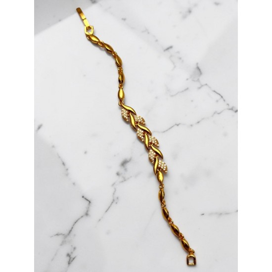 GOLD RENK BALİNA KUYRUĞU MODEL ZİRKON TAŞLI XUPING BİLEKLİK