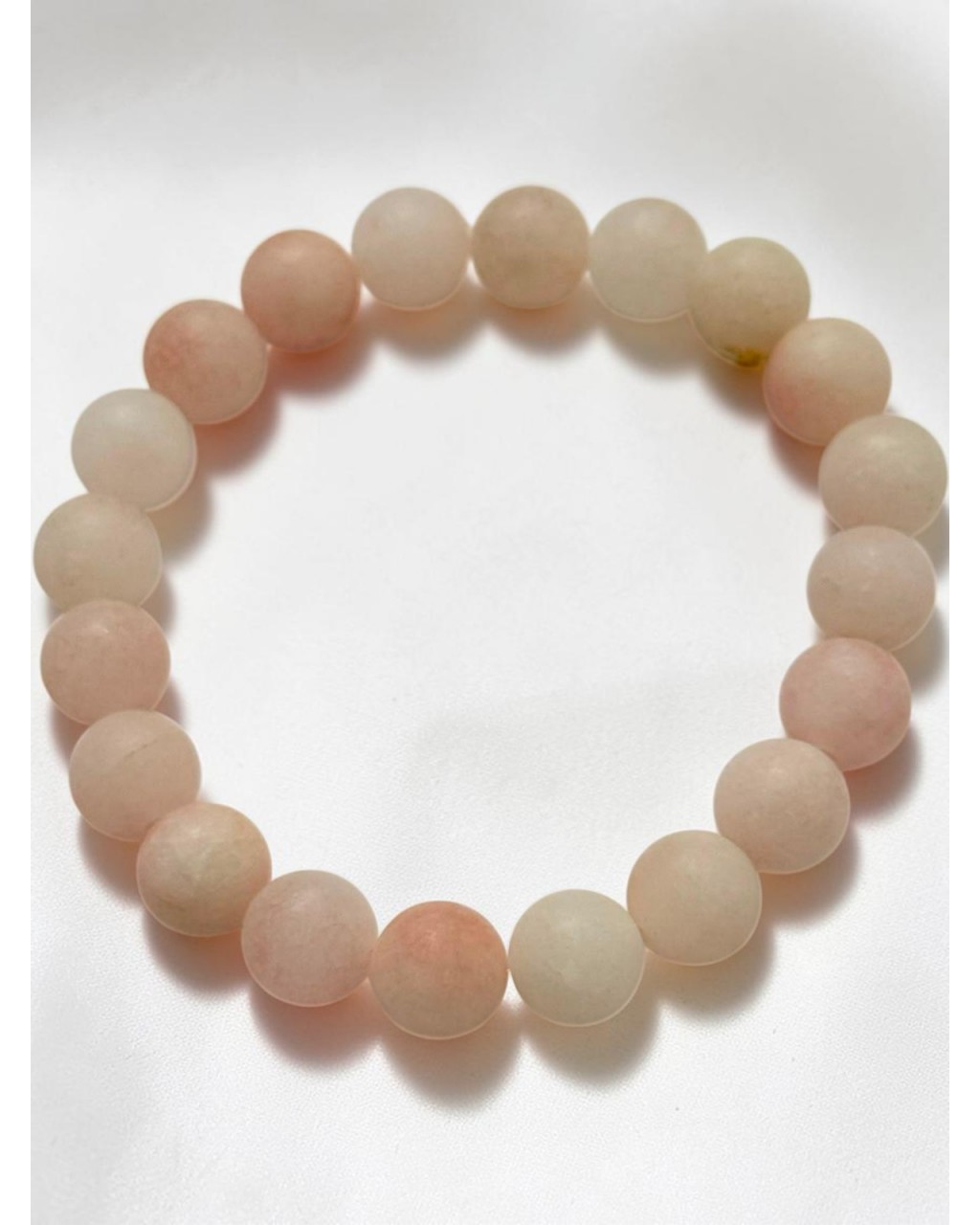 8 MM DOĞALTAŞ PEMBE OPAL MİSİNE BİLEKLİK