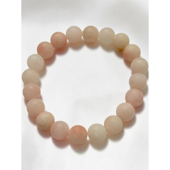 8 MM DOĞALTAŞ PEMBE OPAL MİSİNE BİLEKLİK