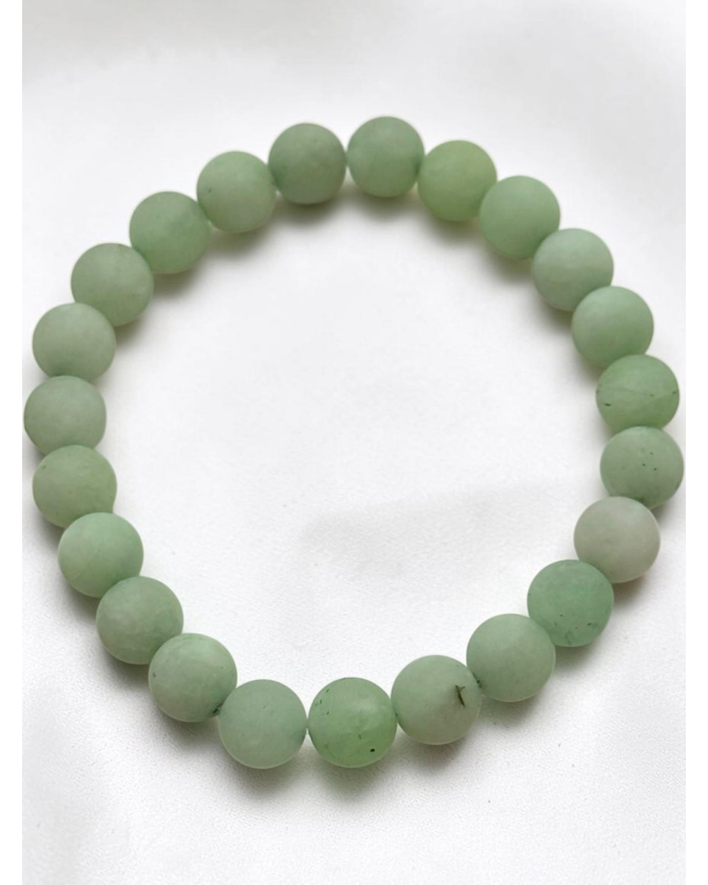 8 MM DOĞALTAŞ SU YEŞİLİ JADE TAŞI MİSİNE BİLEKLİK