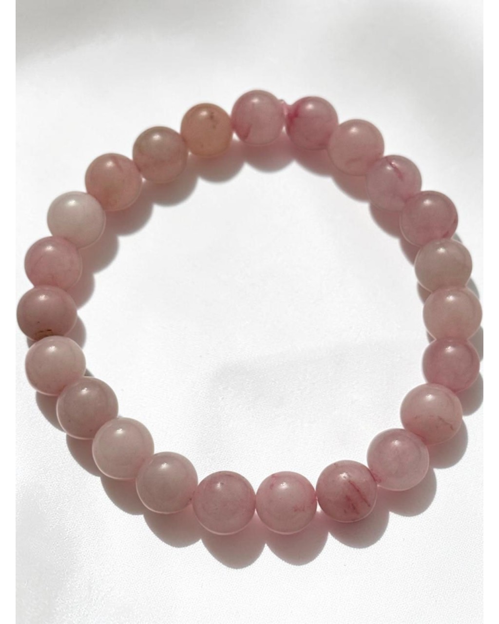 8 MM DOĞALTAŞ PEMBE KUVARS MİSİNE BİLEKLİK