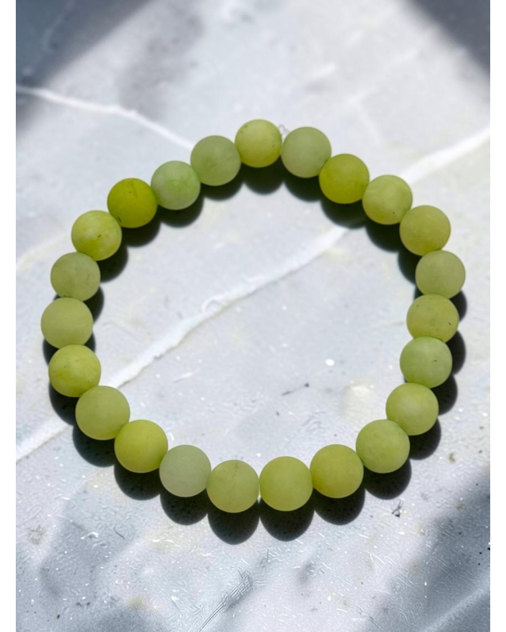 8 MM DOĞALTAŞ OPAL SELENİT MİSİNE BİLEKLİK
