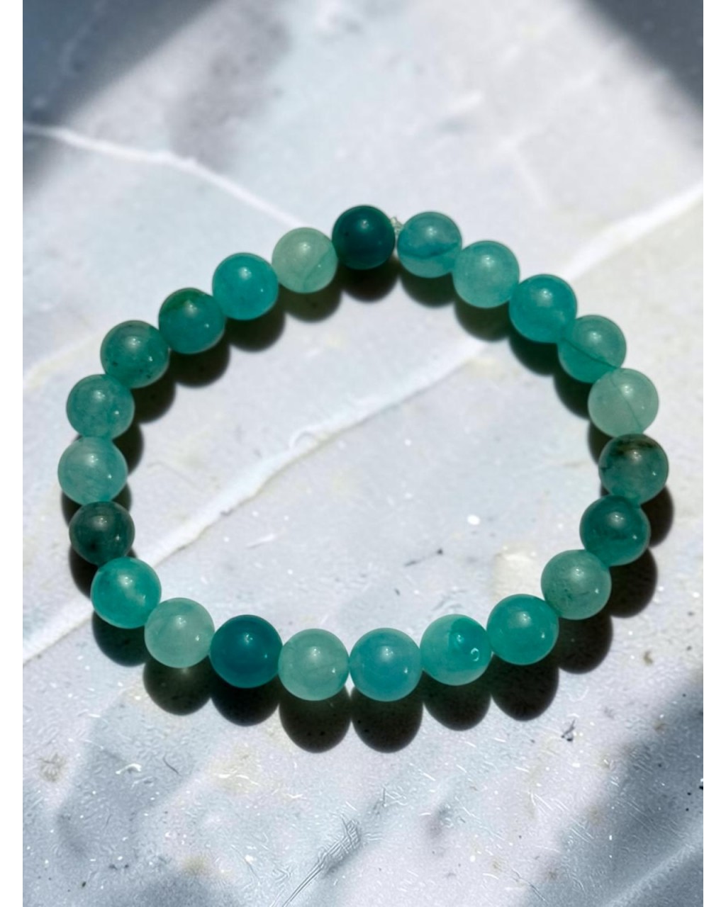 8 MM DOĞALTAŞ AMAZONİT MİSİNE BİLEKLİK