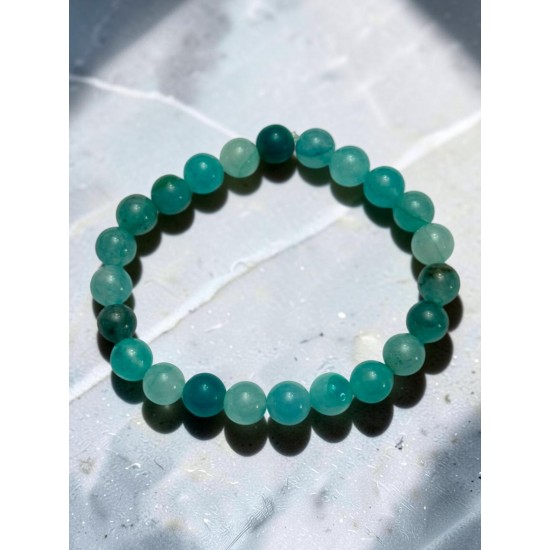 8 MM DOĞALTAŞ AMAZONİT MİSİNE BİLEKLİK