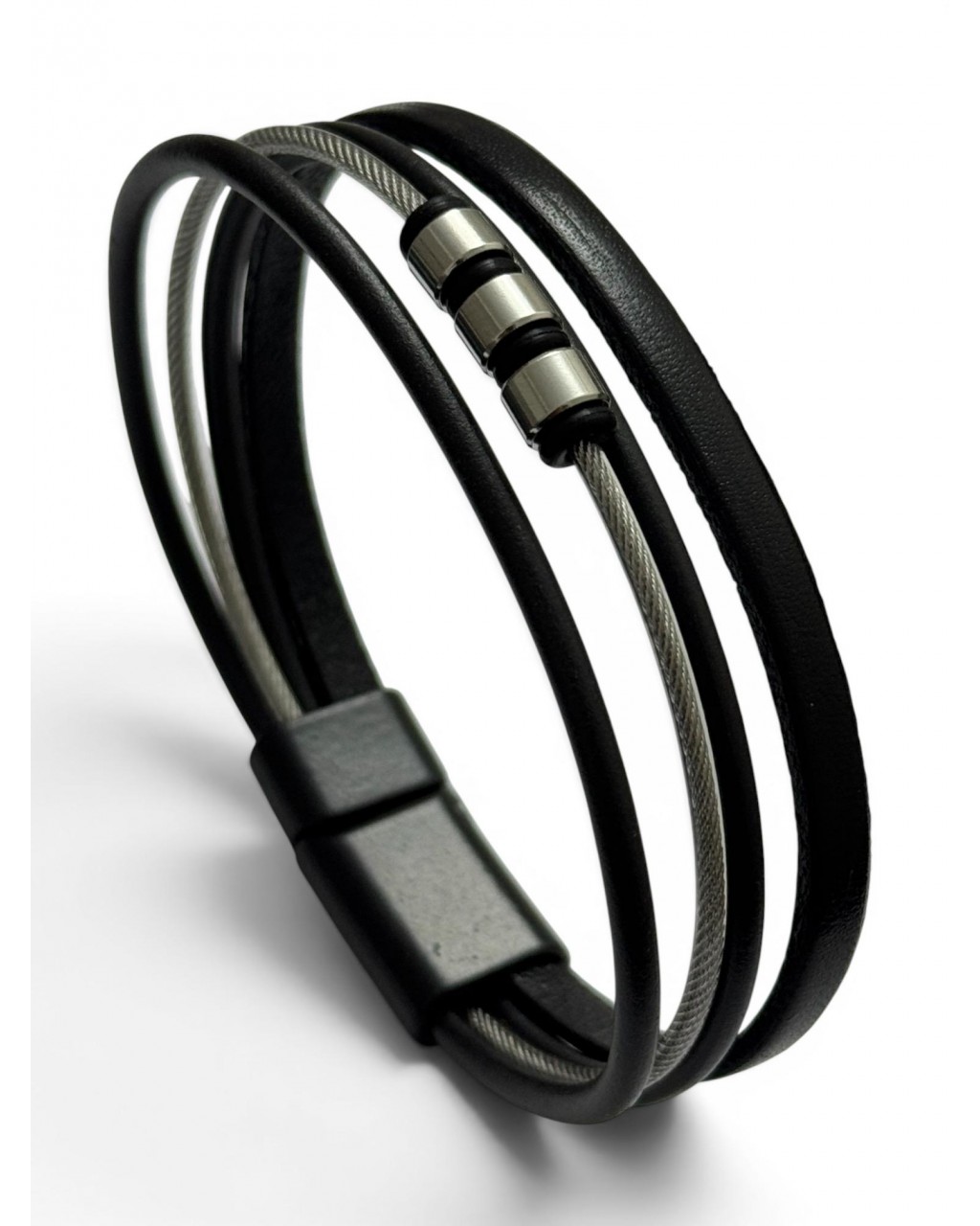 ÇELİK HALATLI DÖRTLÜ DERİ BİLEKLİK