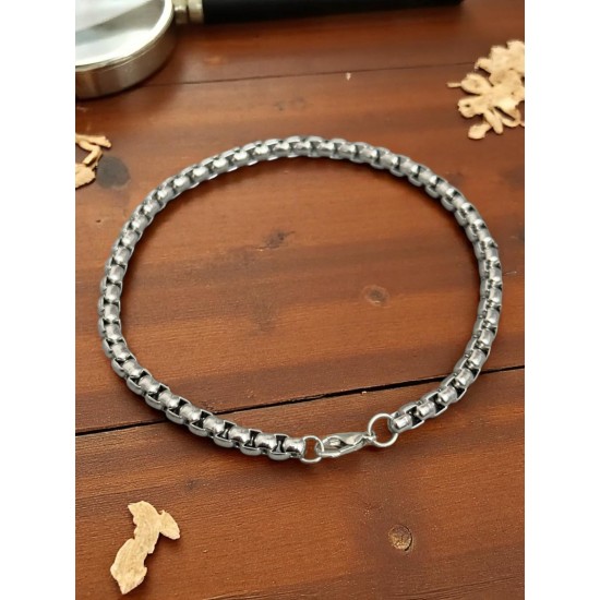 GEÇMELİ KARE ZİNCİR METAL BİLEKLİK