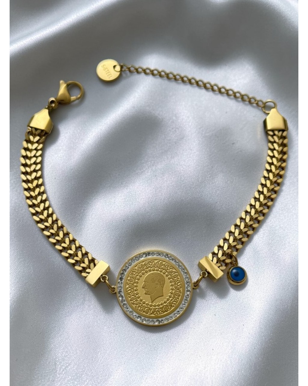 TUĞRA MODEL ÇELİK TAŞLI BİLEKLİK