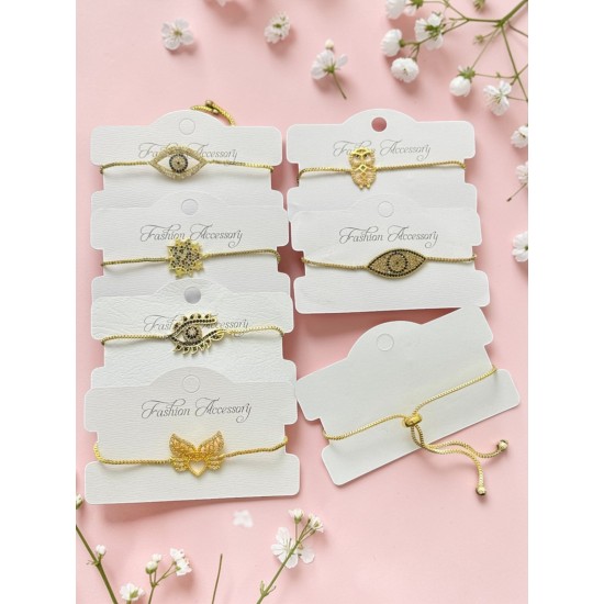 10 ADET KARIŞIK MODEL SARI RENK ZİRKON ASANSÖRLÜ BİLEKLİK