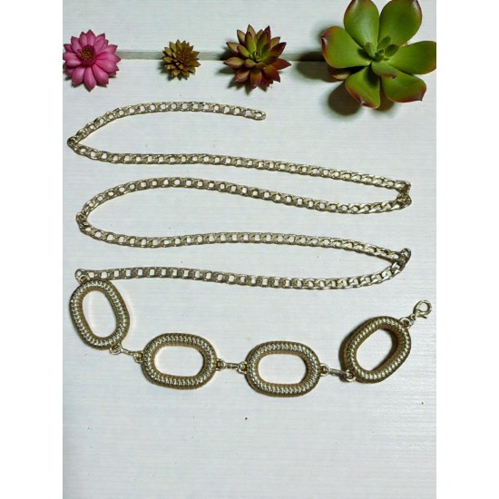 GOLD RENK OVAL MODEL BEL ZİNCİRİ