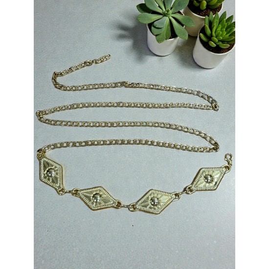 GOLD RENK KARO MODEL BEL ZİNCİRİ