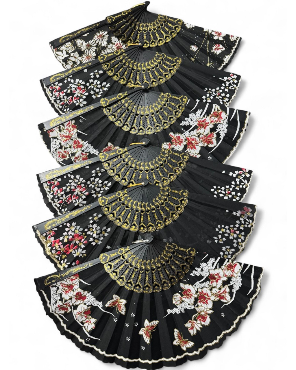 12 ADET ÇİÇEK DESENLİ YELPAZE 12 ADET ÇİÇEK DESENLİ YELPAZE