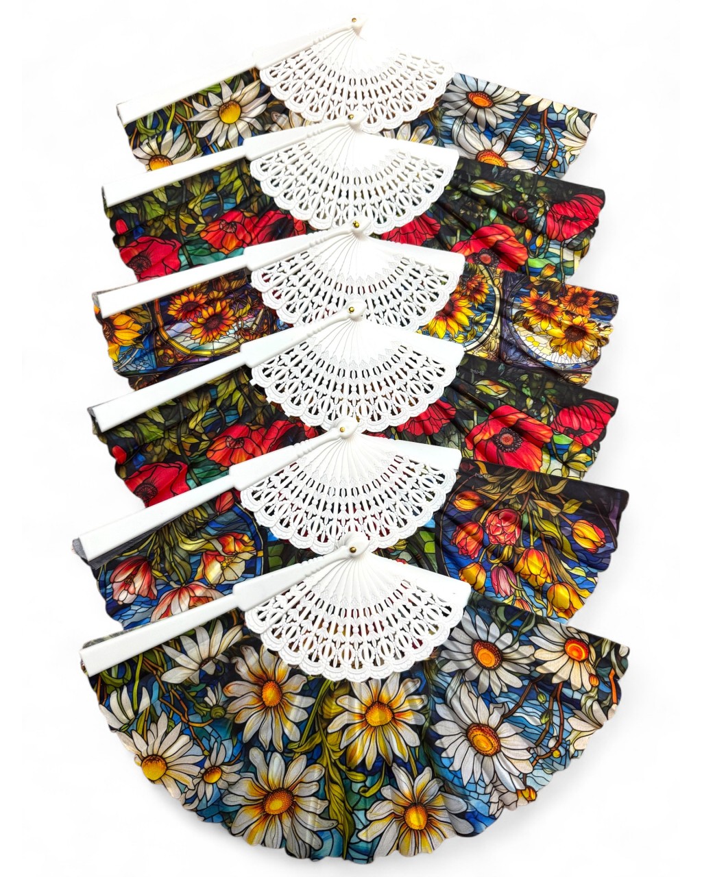 12 ADET ÇİÇEK DESENLİ YELPAZE 12 ADET ÇİÇEK DESENLİ YELPAZE