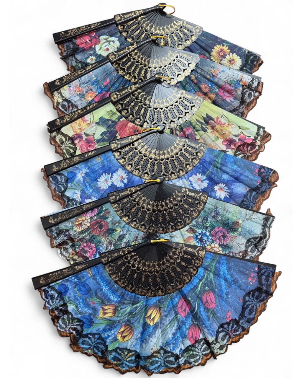 12 ADET ÇİÇEK DESENLİ YELPAZE 12 ADET ÇİÇEK DESENLİ YELPAZE