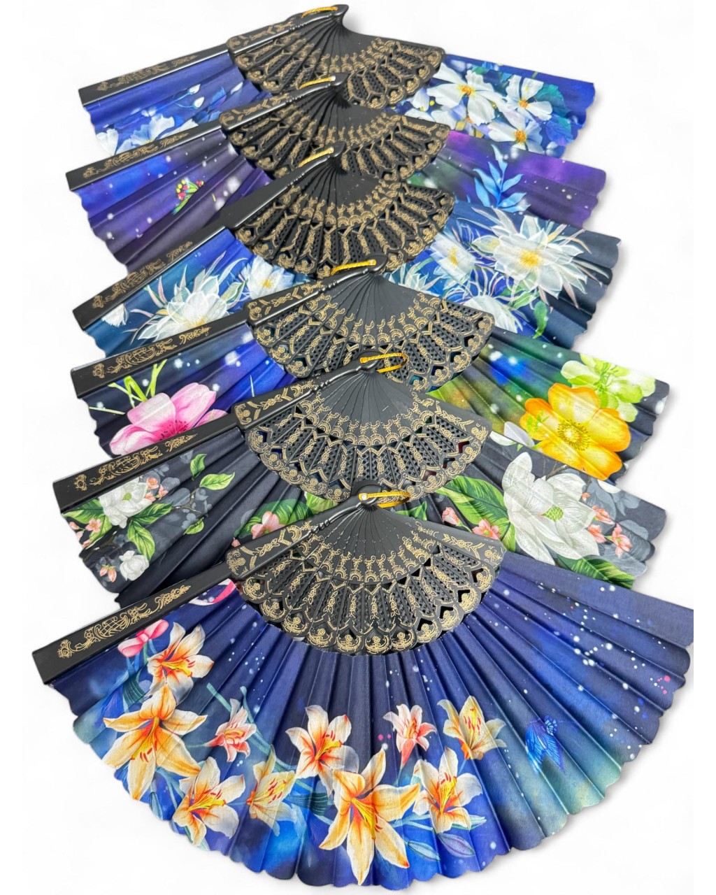 12 ADET ÇİÇEK DESENLİ YELPAZE 12 ADET ÇİÇEK DESENLİ YELPAZE