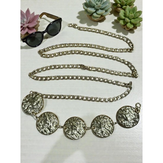 GOLD RENK OVAL DOKULU MODEL BEL ZİNCİRİ