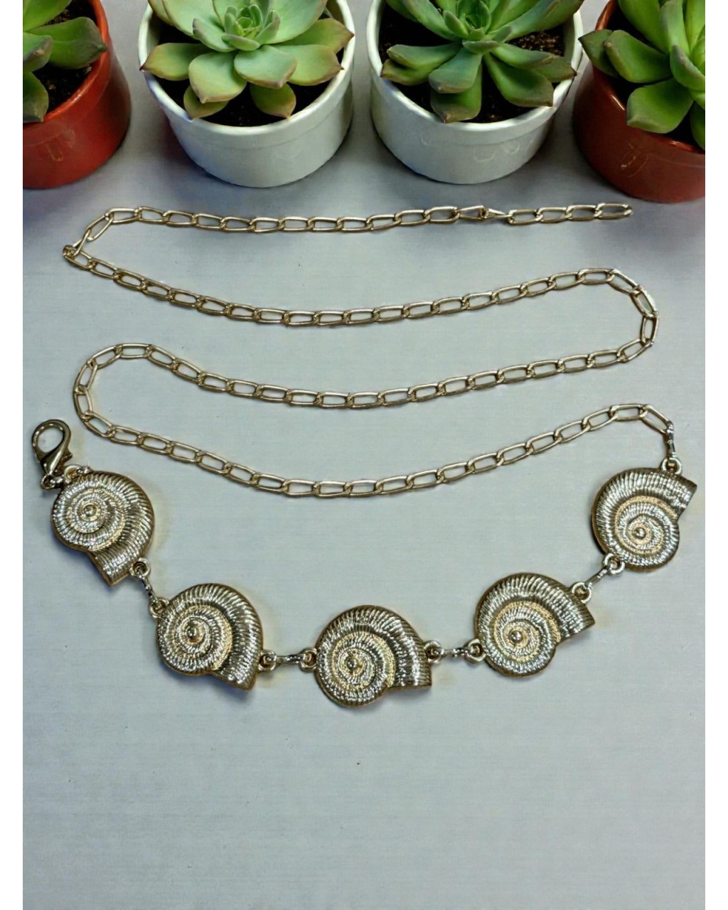 GOLD RENK SALYANGOZ KABUĞU MODEL BEL ZİNCİRİ