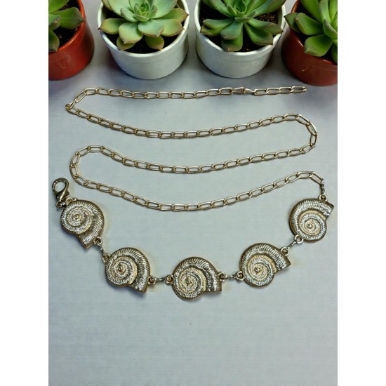 GOLD RENK SALYANGOZ KABUĞU MODEL BEL ZİNCİRİ