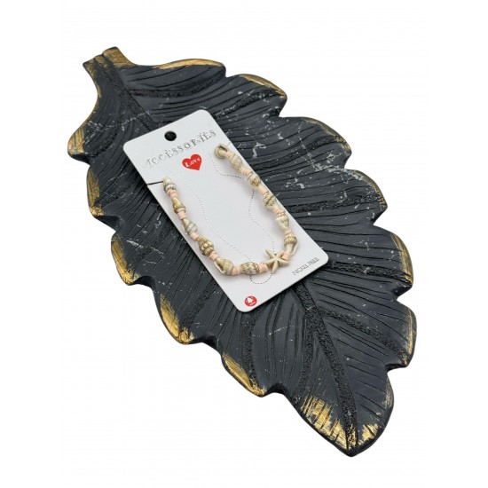 PUDRA PEMBE FİMO BONCUK YILDIZLI DENİZ KABUĞU HALHAL